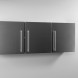 HAMBURG 150 cm Inox edelstaal 4 toestelle Stengel minikeuken - Wit