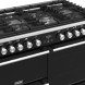 De wokbrander in het midden van het Stoves Precision DX S1000DF EU BK zwart fornuis heeft 4,0 kW vermogen