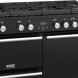 Het Stoves Precision DX S1000DF GTG EU BK zwart fornuis heeft chromen details