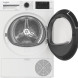 Whirlpool C WD1 84M WBS warmtepompdroogkast met geopende deur en zichtbare trommel