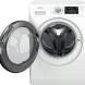 Whirlpool wasmachine met geopende deur, trommel en poortmechanisme zichtbaar