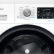 Whirlpool wasmachine bovenkant met draaiknop, programmalabel en digitale bediening