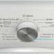 Whirlpool was-droogcombinatie bedieningspaneel close-up met draaiknop en touchscreen display