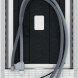 Whirlpool W7I HP40 LSC vaatwasser achterkant installatieweergave met afvoer- en waterleidingen