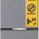 Whirlpool koel-vriescombinatie 430L vooraanzicht met gesloten deuren en energielabel