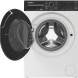 Whirlpool was/droogcombinatie met geopende deur en zichtbaar interieur van de trommel