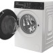 Whirlpool was/droogcombinatie met geopende deur en zichtbare trommel met wasgoed