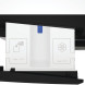 Whirlpool was/droogcombinatie detailweergave dispenser compartimenten met max. 1.0 liter en max. 0.5 liter aanduiding