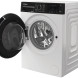 Whirlpool vrijstaande wasmachine met geopende deur en zichtbare roestvrij stalen trommel