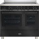 Boretti MLI94DZW zwart inductiefornuis met dubbele oven, 90 cm breed