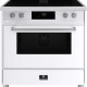 Elementi di Cucina IM9034-WT-IX-S wit inductie fornuis met afzuiging en rvs knoppen