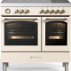 Fratelli VE2920I5FEMIVB inductie fornuis - 2 ovens - ivoor / crème / antiek wit met brons beslag