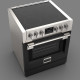 Fulgor Milano FSRC 3004 P MI ED 2F MBK fornuis inductie - zwart - 76,2 cm. breed