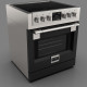 Fulgor Milano FSRC 3004 P MI ED 2F MBK fornuis inductie - zwart - 76,2 cm. breed