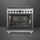 Voorzijde SMEG B91GMXNLK2 met digitale timer en gasknoppen bedieningspaneel