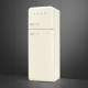 Smeg FAB30RCR5 rechtsdraaiende retro koelkast - creme