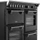 Zijaanzicht van het Belling Richmond 100 EI DX RTY inductie fornuis met grillpan
