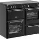 Easy-Clean emaille oppervlak van Stoves Richmond 100 ZLS DX zwart fornuis