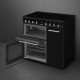 Smeg CX93IMBL inductie fornuis met 3 ovens - zwart - 90 cm. breed