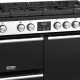 De ovenklok en de knoppen van het Stoves Precision DX S1000DF GTG EU SS rvs fornuis