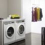 De Aeg T76389NIH warmtepomp droger is direct naast een wasmachine te plaatsen