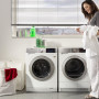 Desgewenst is de Aeg T97689IH droger warmtepomp te combineren met bijpassende wasmachine.