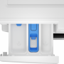 Wasmiddelenlade van de Beko B3WM49410W2 wasmachine met aparte vakken voor voorwas, hoofdwas en wasverzachter Vraag ChatGPT