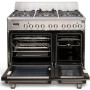 Boretti CFBG902IX2 gas fornuis roestvrijstaal - dubbele oven