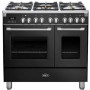 Boretti CFBG902ZW3 gas fornuis zwart - dubbele oven