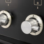 De Boretti VTA96AN heeft roestvrijstalen knoppen welke - in combinatie met de kleur antraciet - het fornuis een chique design geeft