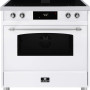 Elementi di Cucina IC9034-WT-IX-S inductie fornuis met afzuiging - wit - klassiek