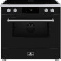 Elementi di Cucina IM9034-ZW-IX-S inductie fornuis met afzuiging - zwart