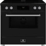 Vrijstaand inductiefornuis met afzuiging 90 cm zwart – Elementi di Cucina IM9034-ZW-S