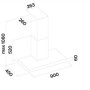 Falmec MERC60W3BL wand afzuigkap - zwart - 60 cm breed