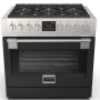 Fulgor Milano FSRC 3606 P MG ED 2F MBK gas fornuis - 91 cm. breed - zwart
