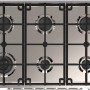 Branderopstelling met centrale wok en symmetrisch geplaatste gasbranders