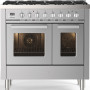 ILVE LD096WSCM3/SS gasfornuis van 90 cm breed in roestvrijstaal met dubbele oven