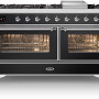 Ilve M15FDNE3/BK fornuis - zwart - 150 cm. breed