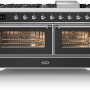 Ilve M15FDNE3/MG fornuis - mat grafiet - 150 cm. breed