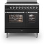 ILVE PDI096NE3/BK inductie fornuis - 2 ovens - 90 cm. - glanzend zwart
