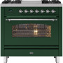 Ilve P09FNE3/EG fornuis - groen - 90 cm. breed