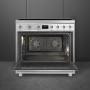 De ruime oven met dubbele ventilator zorgt voor een gelijkmatige verdeling en snelle opwarming