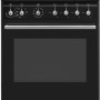 Smeg CX61GMBLNLK gas fornuis van 60 cm breed uitgevoerd in het zwart