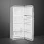 Smeg FAB30RSV5 rechtsdraaiende retro koelkast - zilver metallic