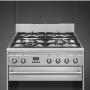 Smeg SNLK61MX9 gas fornuis - roestvrijstaal - 60 cm. breed