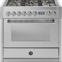 Steel G9F-6W rvs fornuis - 90 cm. breed - 6 gasbranders