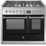 Steel GQ10SF-4M fornuis met combi-stoomoven en mega wok - 100 cm breed