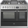 Steel GQ10SF-4T fornuis met combi-stoomoven en frytop - 100 cm breed