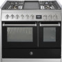 Steel GQ10SF-4T fornuis met combi-stoomoven en frytop - 100 cm breed