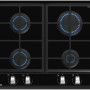 Teka GZC64300XBN inbouw gas-op-glas kookplaat
